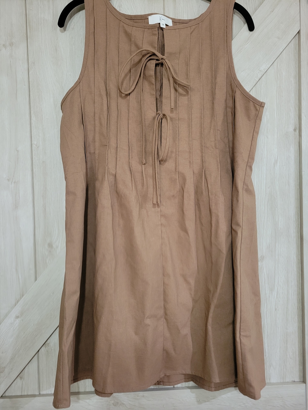 KLESIS DRESS -Sleeveless Tie-Front Brown